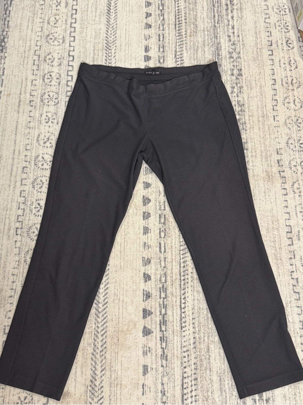 Eileen Fisher Black Washable Stretch Crepe Slim Ankle Pants, Size S